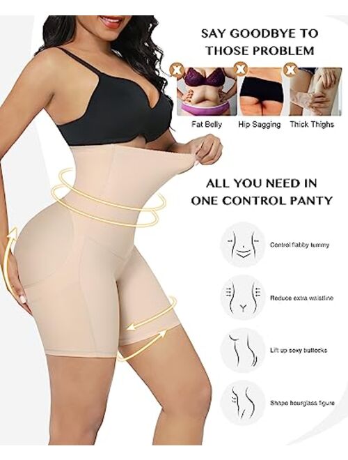 FeelinGirl High Waisted Shapewear for Women Tummy Control Thigh Slimmer Shorts Butt Lifter Panties Breathable Shaper Shorts