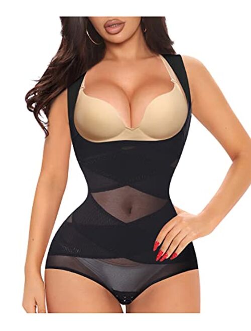 Gotoly Women Waist Trainer Bodysuit Full Body Shaper Vest Tummy Control Slim Corset Shapewear Tank Tops