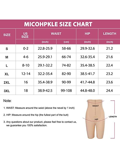 MICOHPKLE Women Waist Trainer Shapewear Tummy Control Panties Hi-Waist Butt Lifter Body Shaper Thigh Slimmer Zip & Hook