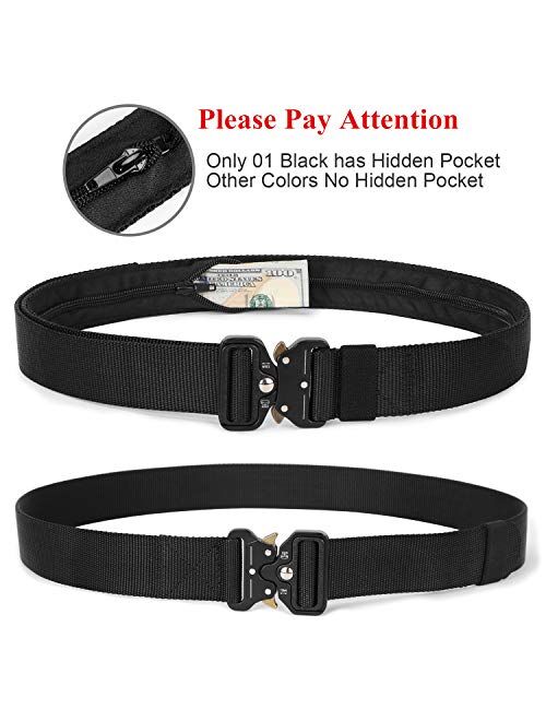 Mens Tactical Belt SANSTHS Heavy Duty Nylon Belt 1.5in Riggers Belt Military Webbing with Quick Release Metal Buckle