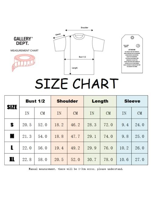 Daladoll Gallery Dept. Logo Print Cotton Jersey T-Shirt Crewneck Fashion Short Sleeve Shirt for Men Women