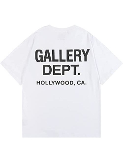 Generic Gallery Dept T-Shirts for Men Fashion 3D Letter Print CrewNeck Short Sleeve Shirt Street Hip Hop Casual Loose Tee Sweatshirt