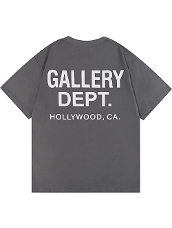 Generic Gallery Dept T-Shirts for Men Fashion 3D Letter Print CrewNeck Short Sleeve Shirt Street Hip Hop Casual Loose Tee Sweatshirt