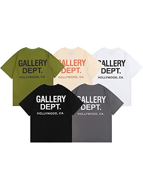 Generic Gallery Dept T-Shirts for Men Fashion 3D Letter Print CrewNeck Short Sleeve Shirt Street Hip Hop Casual Loose Tee Sweatshirt