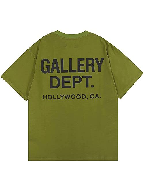 Generic Gallery Dept T-Shirts for Men Fashion 3D Letter Print CrewNeck Short Sleeve Shirt Street Hip Hop Casual Loose Tee Sweatshirt