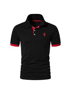 CEHT Mens Polo Shirts Short Sleeve Cotton Golf Polo Shirts for Men Regular Fit Casual Tops