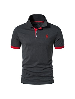 CEHT Mens Polo Shirts Short Sleeve Cotton Golf Polo Shirts for Men Regular Fit Casual Tops