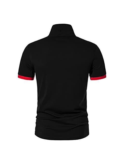 CEHT Mens Polo Shirts Short Sleeve Cotton Golf Polo Shirts for Men Regular Fit Casual Tops