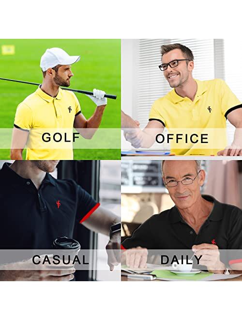 CEHT Mens Polo Shirts Short Sleeve Cotton Golf Polo Shirts for Men Regular Fit Casual Tops