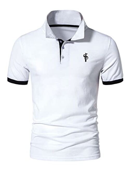 CEHT Mens Polo Shirts Short Sleeve Cotton Golf Polo Shirts for Men Regular Fit Casual Tops