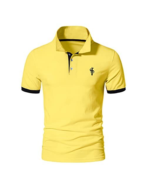 CEHT Mens Polo Shirts Short Sleeve Cotton Golf Polo Shirts for Men Regular Fit Casual Tops