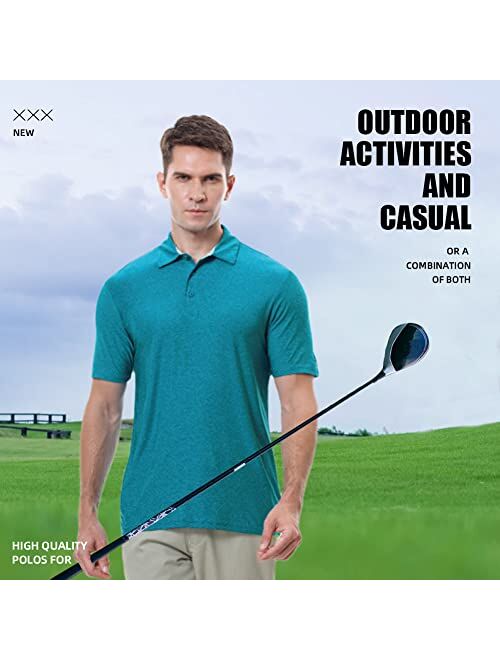 DUOFIER Men's Golf Polo Shirt Quick-Dry T-Shirts Moisture Wicking Top