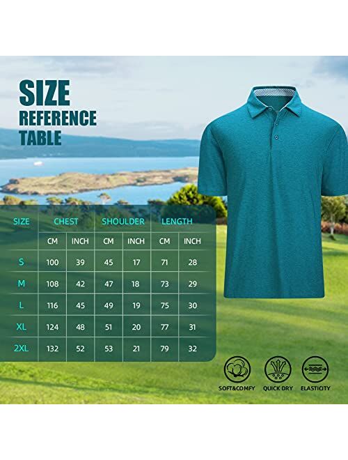 DUOFIER Men's Golf Polo Shirt Quick-Dry T-Shirts Moisture Wicking Top