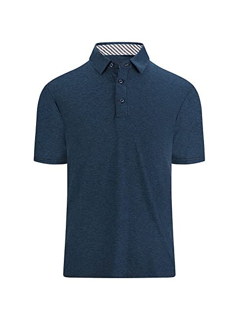 DUOFIER Men's Golf Polo Shirt Quick-Dry T-Shirts Moisture Wicking Top