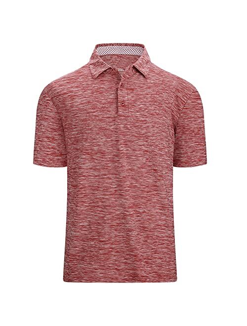 DUOFIER Men's Golf Polo Shirt Quick-Dry T-Shirts Moisture Wicking Top