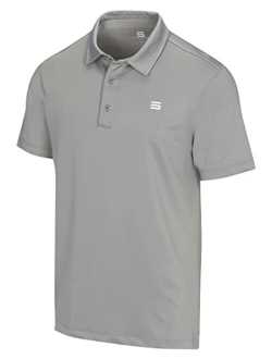 Mens Untucked Solid Golf Polo - Dry Fit w/ 4-Way Stretch Fabric. Moisture Wicking & Anti-Odor Technology. UPF50  Protection