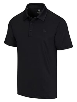 Mens Untucked Solid Golf Polo - Dry Fit w/ 4-Way Stretch Fabric. Moisture Wicking & Anti-Odor Technology. UPF50  Protection