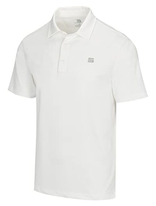 Three Sixty Six Mens Untucked Solid Golf Polo - Dry Fit w/ 4-Way Stretch Fabric. Moisture Wicking & Anti-Odor Technology. UPF50+ Protection