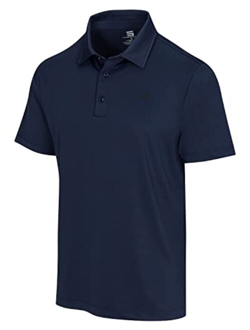 Three Sixty Six Mens Untucked Solid Golf Polo - Dry Fit w/ 4-Way Stretch Fabric. Moisture Wicking & Anti-Odor Technology. UPF50+ Protection