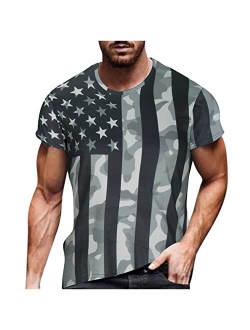 Pafei Tyugd Camo T-Shirt for Men Military Shirt Camouflage T-Shirt Big and Tall Shirts Camo Shirt, Men's Summer Short Sleeve Tops