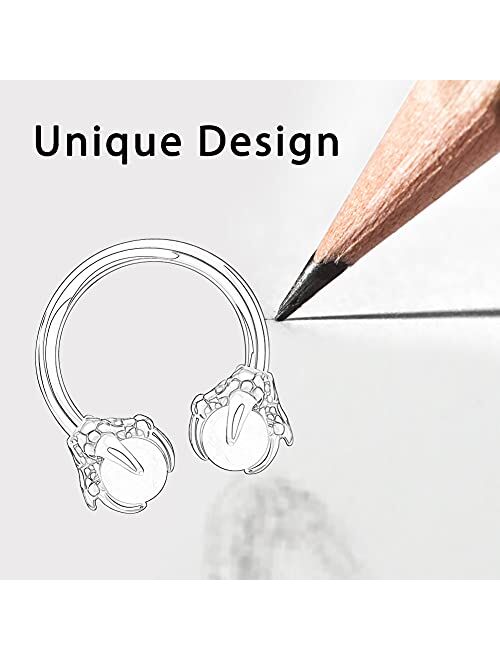 OUFER 18G Septum Rings, 316L Surgical Steel Nose Rings Hoop, Dragon Claw Daith Piercing Jewelry, Tragus Helix Cartilage Earrings