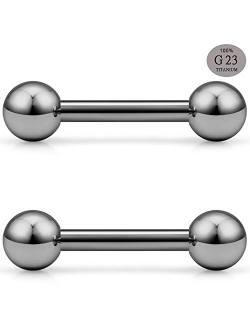 SCERRING 2PCS 16G G23 Titanium Helix Daith Cartilage Tragus Earrings Barbell Rings Stud Body Piercing Jewelry 6mm 8mm