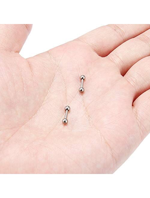 SCERRING 2PCS 16G G23 Titanium Helix Daith Cartilage Tragus Earrings Barbell Rings Stud Body Piercing Jewelry 6mm 8mm