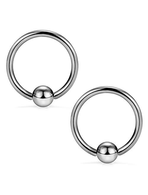 SCERRING 2-8PCS 14G G23 Titanium Captive Bead Ring Nose Rings Hoop Helix Daith Cartilage Tragus Earrings Nipple Eyebrow Body Piercing 10mm 12mm 14mm 16mm