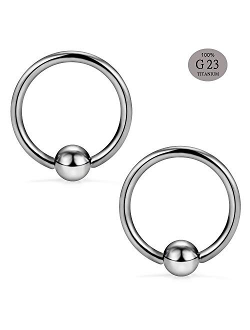 SCERRING 2-8PCS 14G G23 Titanium Captive Bead Ring Nose Rings Hoop Helix Daith Cartilage Tragus Earrings Nipple Eyebrow Body Piercing 10mm 12mm 14mm 16mm