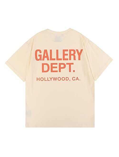 Generic Gallery Dept T-Shirts for Men Graphic Fashion Short Sleeve Shirts Hip Hop Street Cotton Casual Loose Tees Tops for Women