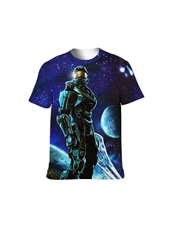 DILTHMU Halo Master Chief 3D Printed T-Shirt Unisex Casual Summer T-Shirts Personality Crewneck Short Sleeve Tops Tee