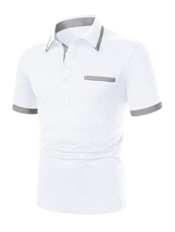 Maroway Men's Polo Shirts Short Sleeve Regular-fit Golf Tennis Polo T-Shirt