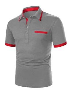 Maroway Men's Polo Shirts Short Sleeve Regular-fit Golf Tennis Polo T-Shirt