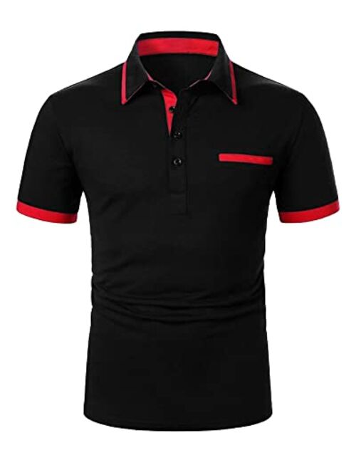 Maroway Men's Polo Shirts Short Sleeve Regular-fit Golf Tennis Polo T-Shirt