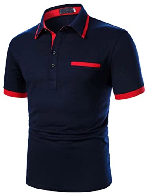 Maroway Men's Polo Shirts Short Sleeve Regular-fit Golf Tennis Polo T-Shirt