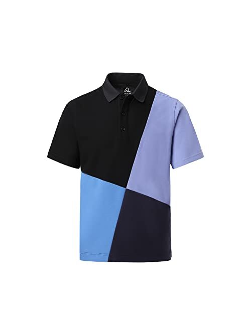 DEOLAX Mens Polo Shirts Fashion Prints Golf Polo Shirts Casual Classic Fit Soft Breathable Short Sleeve Polo Shirts