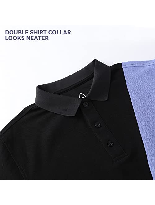 DEOLAX Mens Polo Shirts Fashion Prints Golf Polo Shirts Casual Classic Fit Soft Breathable Short Sleeve Polo Shirts