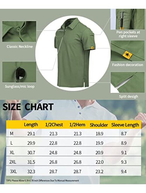 LLdress Men's Golf Polo Shirts Short Sleeve Summer Casual Outdoor Sports Tennis T-Shirt