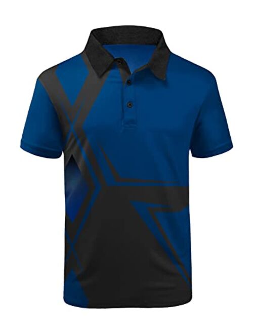 LLdress Men's Golf Polo Shirts Short Sleeve Summer Casual Outdoor Sports Tennis T-Shirt