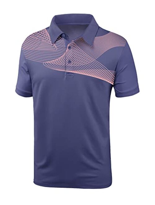 JACKETOWN Mens Golf Polo Shirts Regular Fit Short Sleeve Performance Casual Tennis T-Shirt