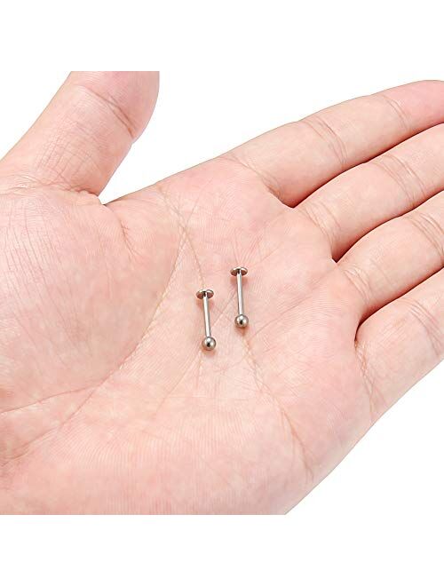 SCERRING 2-8PCS 16g G23 Titanium Labret Monroe Lip Tragus Cartilage Earring Ring Stud Piercing Jewelry 6mm 8mm 10mm 12mm