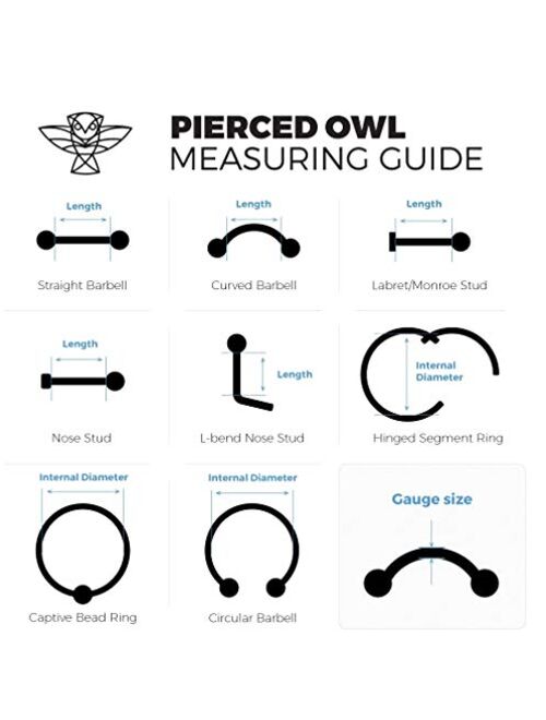 Pierced Owl 16-18GA G23 Implant Grade Titanium Threadless Push-In Triple Round CZ Crystal Curved Flat Back Lip Cartilage Ear Lobe Stud