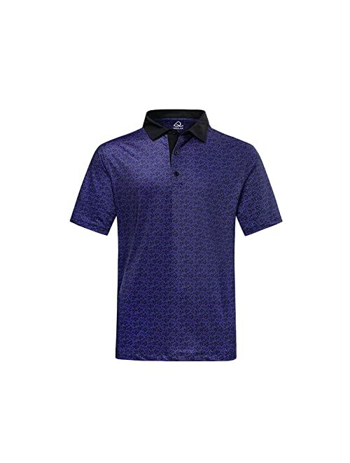 DEOLAX Mens Polo Shirts Fashion Print Golf Polo Shirts Casual Classic Fit Soft Breathable Short Sleeve Polo Shirt