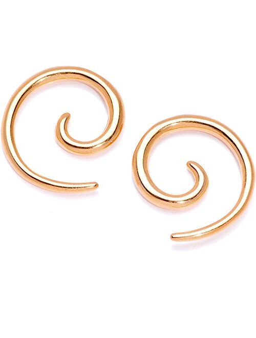 Body Candy 2Pc 6 Gauge Anodized Titanium 316L Steel Micro Spiral Taper Set Tapered Ear Gauges Ear Stretching Kit 4mm