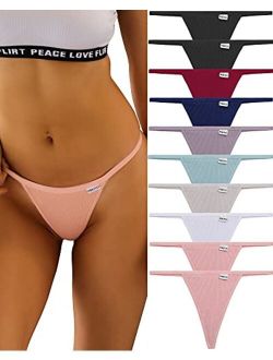  LEVAO Rhinestones Thong Bikini Panties for Women Sexy