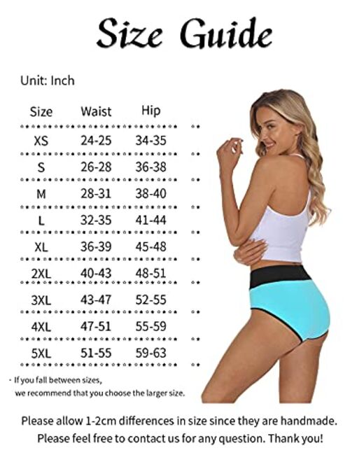 VIVISOO Women's Stretch Cotton Underwear High Waisted Panties Soft Breathable Briefs 5-Pack