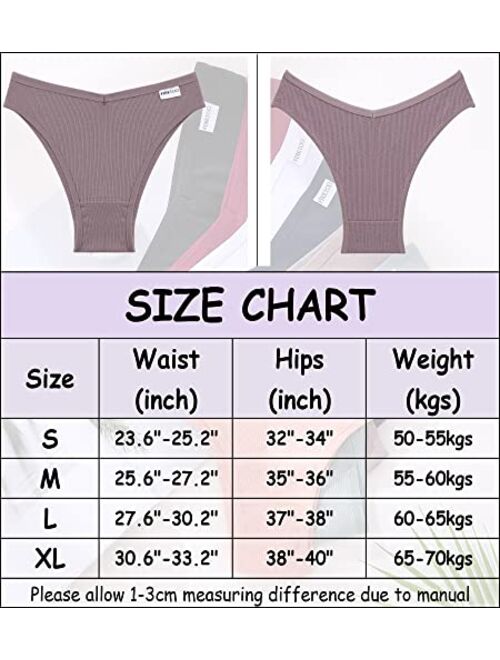 FINETOO 10 Pack Womens Cotton Underwear Sexy Stretch Bikini Panties Low Rise Hipster Ladies Soft V-Waist Cheeky S-XL