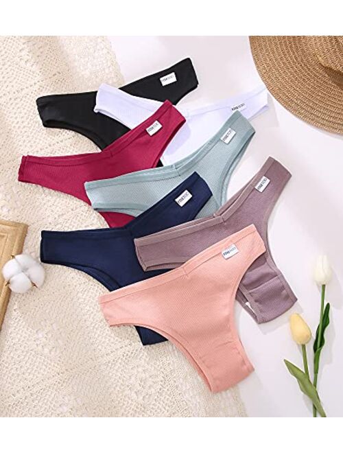 FINETOO 10 Pack Womens Cotton Underwear Sexy Stretch Bikini Panties Low Rise Hipster Ladies Soft V-Waist Cheeky S-XL