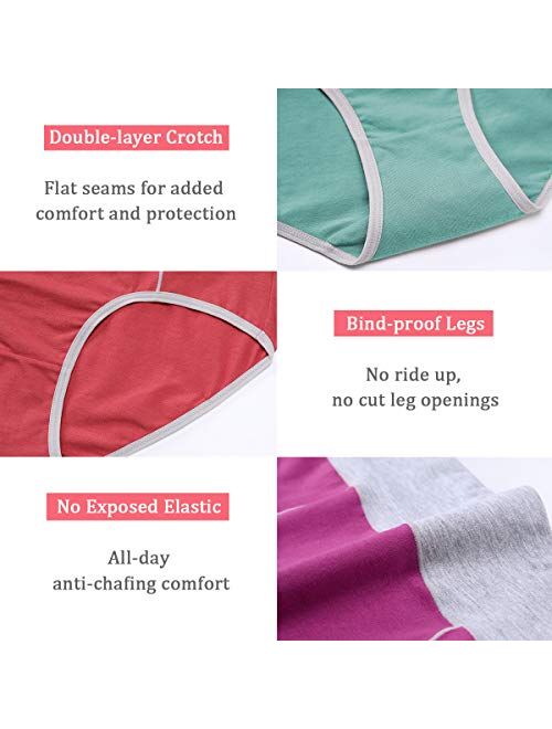 wirarpa Women's Cotton Underwear High Waist Stretch Briefs Soft Underpants Breathable Ladies Panties 4 Pack