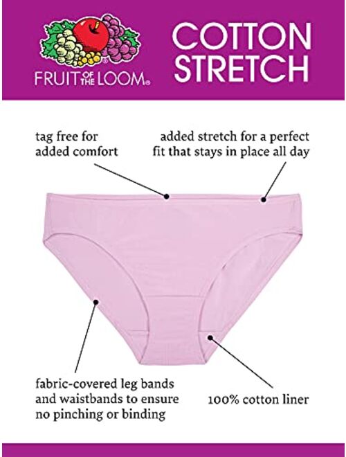 Fruit of the Loom Women's Cotton Stretch Panties (Regular & Plus Size)